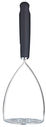 MasterClass Potato Masher, Manual Mash Potato Maker, Stainless Steel with Ergonomic Soft-touch Handles, 27 cm (''10.6), Black