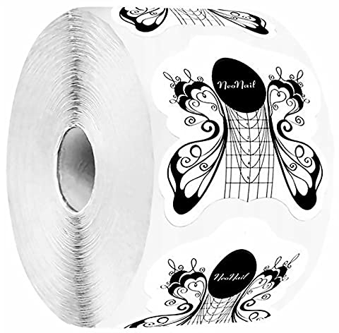 NeoNail Aufbau-Nagelform 500 Stück Aufbau-Gel Politur Acryl Tipps Aufkleber Schwarz