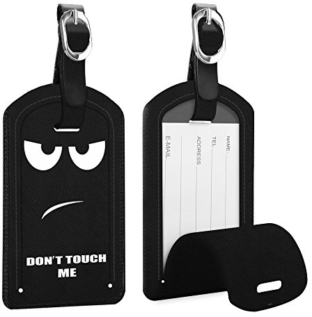 FINTIE Bagagetiketter [Set med 2], ID-etiketter för resväska, resetillbehör, Don't Touch