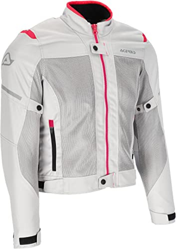 Acerbis 0023745.723.066 Ramsey Vented Chaqueta De Moto para Mujer, Color Negro/Rosa, L
