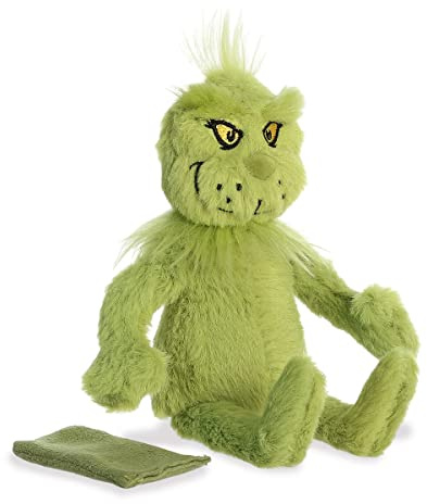 Aurora® Whimsical Dr. Seuss™ Shoulderkin™ Grinch Stuffed Animal - Officially Licensed Plush for Imaginative Play - Perfect for Kids and Adults - Green 7 Inches