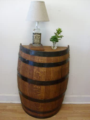 Aunt Molly's Barrels Half Whiskey Barrel Foyer Table-Accent Table-Rustic Decor