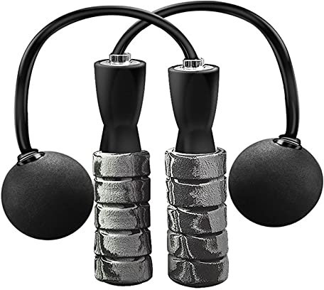 Springseil Ohne Seil Mit Hautfreundlichen Schaum Griffe Für Anfänger & Fortgeschrittene Für Bewegung, Crossfit, Training, Boxen, HIIT, Fitnessstudio,Grau