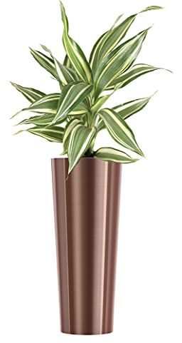 wuuhoo® Pflanzkübel Holly in Silber & Roségold aus Edelstahl - wetterfeste Bodenvase, Blumenkübel frostbeständig für Innen & Außen mit Pflanzeinsatz, Pflanzentopf - Maße: Rose: 32 x 70 cm