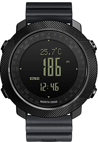 NORTH EDGE APACHE Orologio Digitale Impermeabile 50m Con Cronometro Allarme Conto Alla Rovescia Altimetro Doppio Tempo Barometro Bussola Orologi Da Polso Per Uomo Cinturino In Gomma