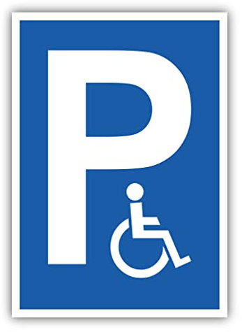 tradercat Behindertenparkplatz Schild Aufkleber aus Vinyl Schilder Sticker mit UV-Schutz Parkplatz für behinderte Hinweisschilder Parkplatz behindert Warnzeichen (AUFKLEBER | 42 x 30 cm)