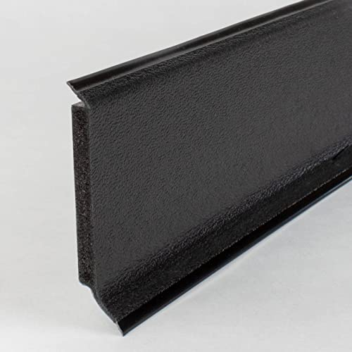 PROVISTON | Kunststoff Sockelleiste | Hartschaum PVC | Schwarz | 12,8 x 60 x 2500 mm | Mit flexibler Weißhlippe | Wasserfest | Hochwertige Fußleiste | Einfache Montage