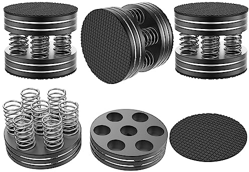 Tertullus Förpackning med 4 högkvalitativa högtalarfötter Svarta vibrationsdämpare Ljudenhetsfötter Absorberare 45 mm x 44 mm Perfekt för dina ljudenheter upp till 20 kg