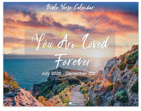 Wall Calendar 2026-2027 - 2026-2027 Bible Verse Calendar, 18 Monthly Wall Calendars, Jul. 2026 - Dec. 2027, 11 x 8.5, Wall Calendar 2026-2027 with Unruled Blocks and Thick Glossy Paper, Bible Quotes