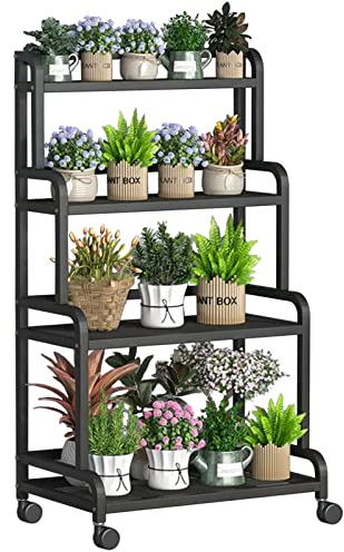 Rollendes Pflanzenregal,Pflanzentreppe Blumentreppen Display Blumenbank Blumenregal für Innen Balkon Außen Garten Balkon,Leiter Dekoration Regal (Size : 50x50x140cm)