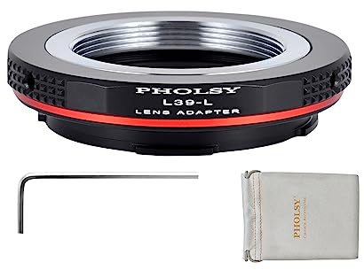 PHOLSY Objektivadapter L39 auf L Mount Kompatibel mit Leica L39 M39 LTM 39mm Mount Objektiv und L Mount Kameras Kompatibel mit Leica SL2, SL2-S, CL, TL2, Lumix S5, S1, BS1H, Sigma FP, FP L, 39mm-L