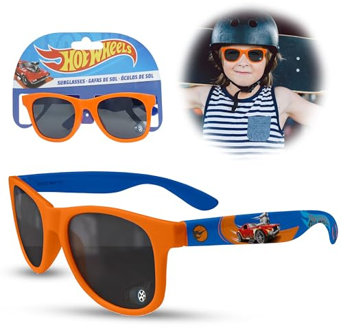 SRV Hub Hot Wheels Kids Polarized Sunglasses UV400 – 100% UV Protection, Category 3 Lens, Lightweight Summer Eyewear for Boys & Girls Ages 3-8, Outdoor Sports Shades with Orange Frame