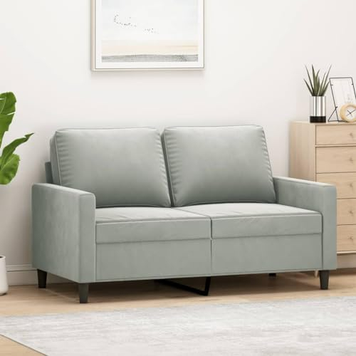 LAPOOH 2-Sitzer-Sofa Hellgrau 120 cm Samt, Loungesofa, Sofas & Couches, Relaxsofa, Couch für Wohnzimmer, Couch Mit - 359189