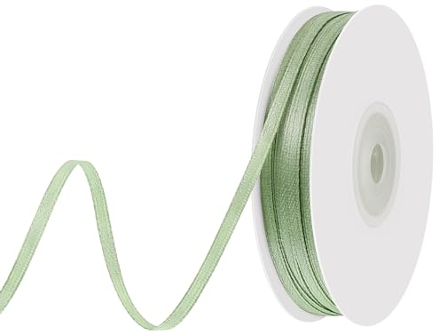 woric 91 m Schleifenband Grün, 3 mm Geschenkband Grün Satinband Dekoband Band Grasgrün für Geschenkverpackung Basteln Deko Hochzeit Geburtstag