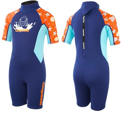 Gogokids Traje de Neopreno de 2.5 mm, Traje de Buceo Térmico para Niños y Niñas, Una Pieza Trajes Húmedos Cortos Completos, para Deportes Acuáticos, Surf, Natación, Buceo y Esnórquel