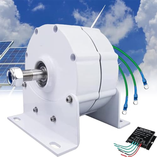 Fablestoryem Generador de Imán Permanente Sin Engranajes de 12000 W, Generadores de Alternador de CA de Baja Velocidad de 12V-220V con Uso Base, para Turbina Eólica,48V