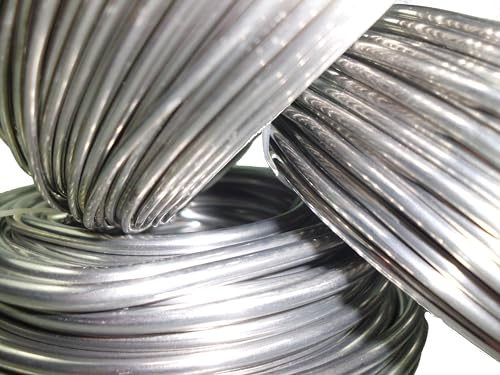 Aluminiumdraht blank 1 kg Rolle – Made in Germany – Weicher Aludraht zum Biegen für Basteln, Floristik, Modellbau, Skulpturen, Garten & DIY(1, Ø 2,5mm - ca. 98m)(1, Ø 2mm - ca. 112m)