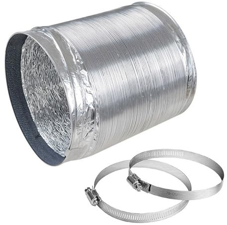 Abluftschlauch Lüftungsschlauch Schallgedämmter Wärmeisolierung Alu Flexrohr Flexibler Schlauch Mit 2 Schlauchschellen Für Klimaanlage, Rohrventilator 80/100/120/150/160/170/180/200/250/300mm(5m,150mm