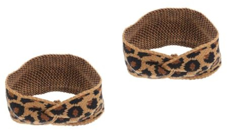 TOVINANNA Leopardenmuster Stirnband Damen Strick Haarband Mit Kreuzdesign Weich Und Dehnbar Einheitsgröße 2 Stück Für Winter Alltag Party Und Ausgehen