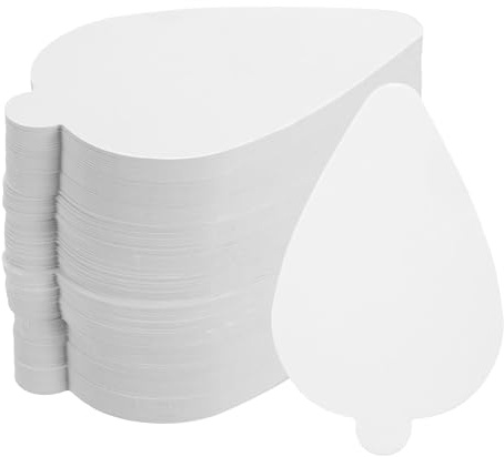 sourcing map 100pcs Mini Cake Boards, Mousse Cake Cardboards Leaf Cake Bases Plates Cupcake Dessert Displays Base Tray for Cupcakes, Cakes, Pastries, Dessert Base - Grease Proof (White)