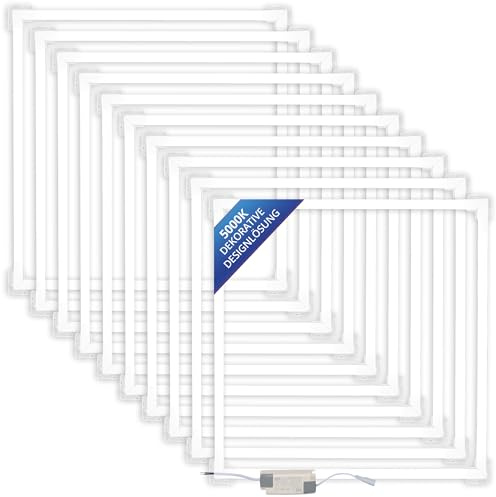 LECOM 10x LED Rahmenpanel 62x62 Tageslicht 4000lm Rasterdecken Flache Decke | Moderne LED Leuchtrahmen. Passend für Rasterdecken, Odenwalddecken, Systemdecken. Schneller Austausch vorhandener LED Panels.