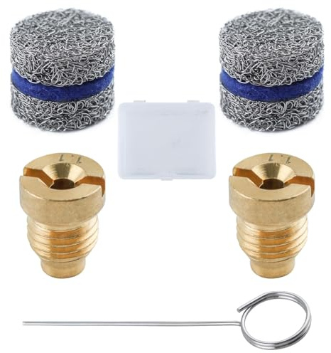 GOLD DEER 2 Stück 1,1 mm Schaumstoffkanonen-Öffnungsdüse und 2 Stück Schaumstoff-Maker mit Reinigungsnadel, Universal-Messing-Gewindedüsenspitzen und Netzfilter für Schneeschaumlanze, 5000 PSI