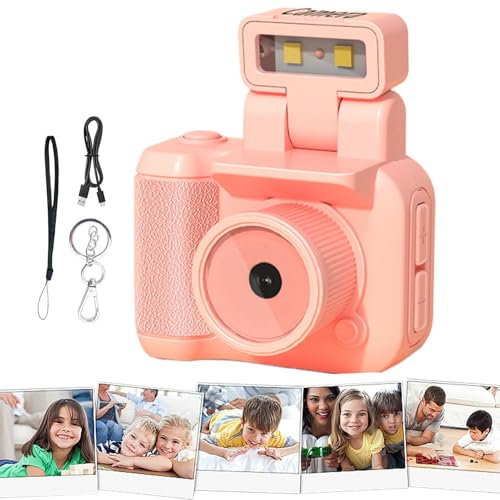 Generico Retro Snap Camera, Retrosnap Minis Videocamera Portatile con Flash LED, Portachiavi Con 6 Filtri Modello