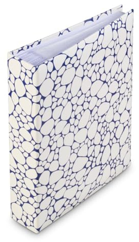 Hama Album Photo à pochette Pepples (200 photos 10x15cm, 100 pages, Format 19x25cm, Pochette pour CD, Motif Galets) Bleu & Blanc