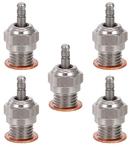 Candeletta N3 per motori, materiale in acciaio, quantità 5 pezzi, 8 mm a sei angoli, altezza 17,2 mm, peso 5 g per pezzo, peso 30 g, 14 x 6,5 x 3 cm Dimensioni della confezione