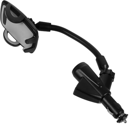 DECOMELODY Dual USB Port Kfz Ladegerät mit Smartphone Halterung Zigarettenanzünder Adapter Kompatibel für Geräte Stoßfeste Handyhalterung mit Kratzschutz Robustes Abs Material