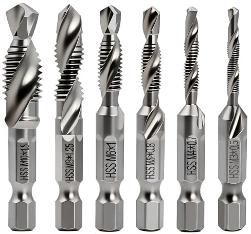 OVBOVA Juego de 6 Brocas para Metal de Acero para Rodamientos | Brocas de Alta Dureza para Acero Inoxidable, Hierro y Metales Duros (M3-M10) - Set Profesional para Taller y Bricolaje Intenso