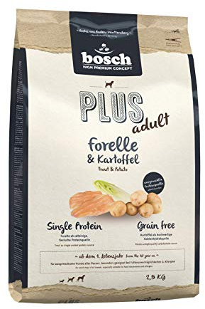 bosch HPC PLUS Trout & Potato | Cibo secco per cani adulti di tutte le razze | Proteina singola | Senza cereali | 1 x 2500 g