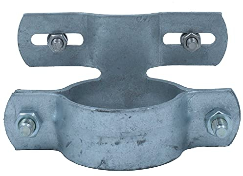 Kleberio® 1 Rohrschellen DN60 (Bohrlochabstand 50-100mm) verzinkt für Rundrohr 60mm Rohrschelle für Schilderbefestigung Rohrhalterung Schellen Set inklusive Befestigungsschrauben für das Schild