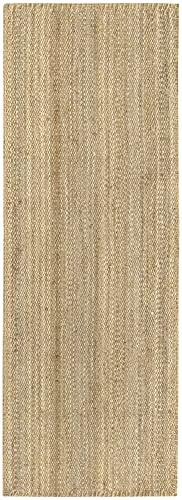 HAMID - Alfombra de Yute Granada 100% Fibra de Yute Natural, Alfombra Suave, Tejida a Mano, Alfombra de Salón, Comedor, Dormitorio, Pasillos, Entrada, Color Natural (200x80cm)
