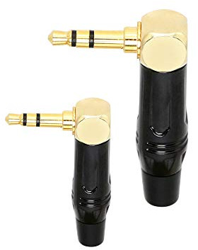 PNGKNYOCN Winkel-Adapter 3,5mm Klinkenstecker 3,5 mm 3-polig TRS ErsatzStecker Lötanschlüsse,für die Reparatur von Kopfhörern (2-Pack)