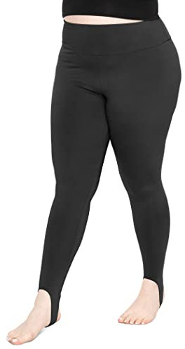 STRETCH IS COMFORT Oh So Soft Steigbügel-Leggings mit hoher Taille, leicht und langlebig, mehrere Farben für Damen und Übergröße, Schwarz, 3X