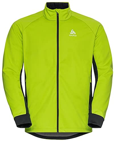 Odlo Men Cross-country skiing jacket BRENSHOLMEN, lime green - black, S