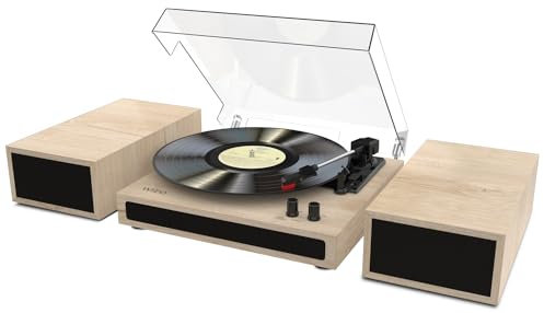 Wiibo Mustang 1970-BT Natural Tocadiscos Vintage Bluetooth Con Altavoces incorporados Premium