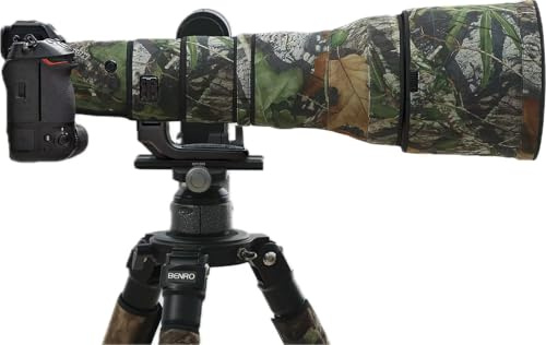 ROLANPRO Copriobiettivo antipioggia per Nikon Z 800 mm f6.3 VR S, mimetico, copertura antipioggia, custodia protettiva per obiettivo, #17 Jungle Camo impermeabile