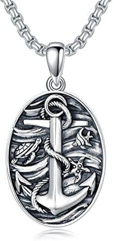 Shusukue Schwarz Anhänger Kette Herren 925 Sterling Silber Keltischer Knote Anhänger Kette Oxidierte Anhänger Halskette Keltischer Knote Schmuck Geschenk für Damen Herren