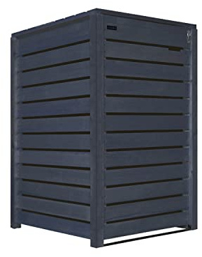Mülltonnenbox 240L mit Rückwand Mülltonnenverkleidung Mülltonnecontainer Holz vorimprägniert in anthrazit Mod. HH (1Tonne)