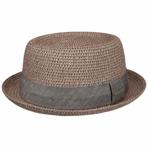 Stetson Robstown Toyo Pork Pie Strohhut meliert UV Schutz 40 Damen Herren Frühling Sommer Altrosa L (58-59 cm)