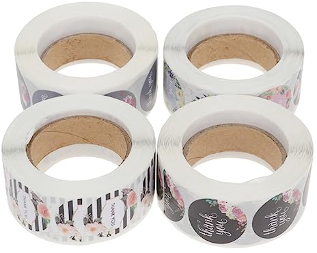 NUOBESTY 4stücke Selbstklebende Siegelaufkleber Beutelaufkleber Etiketten Geschenkaufkleber Aus Robustem Material Mit Verschiedenen Motiven Einfach Anzuwenden Und Rückstandslos Zu Entfernen