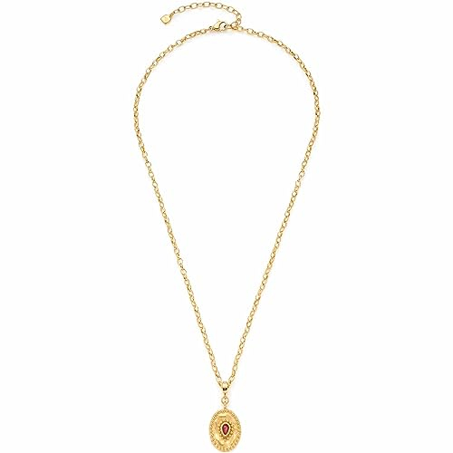JEWELS BY LEONARDO Halskette Rubi • Anker-Kette aus goldfarbenem Edelstahl • Anhänger mit tropfenförmigen pinkem Glaskristall • 45-50 cm Länge • Schmuck Geschenk Jahrestag Damen • 023216