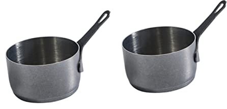 OQHAIR 3pcs Measuring Mini Pan Convenient Sampling Creamer Bowl Salad Small Beef Wine Pitcher Condiments Dressing Sauce Sushi Portion Gravy Silver Ramekins Container Serving (Silverx2pcs
