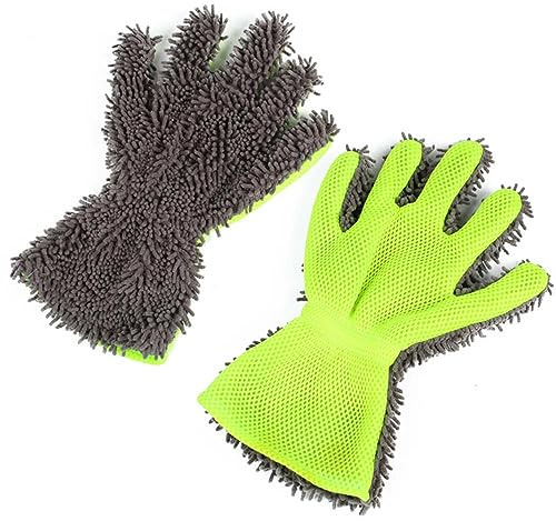 TOPXIAOBAO Pc Car Wash Mitt and Glove - Microfibre Chenille Double-Sided Non-Slip Breathable Cleaning Mitt for Household Tools (Single)