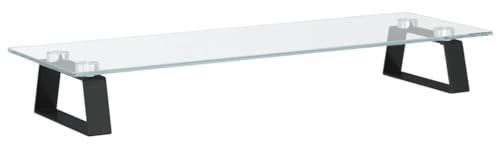 vidaXL Monitorständer Schwarz 60x20x8 cm Hartglas und Metall
