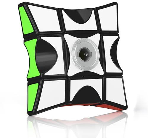 ROXENDA 1x3x3 Fidget Spinner Zauberwürfe ,Cube und Spinner in Einem mit optimierten perfekt zum Stressabbau für Kinder(Schwarz )
