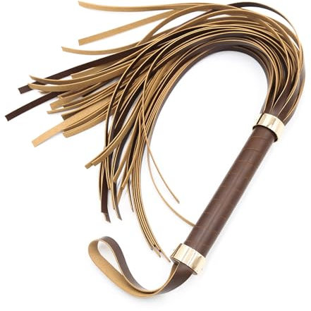 Soft Leather Horse Riding Crop Whip, Non Slip Practical Soft Crop for Equestrian,Floggers for Cosplay Costume,Coffeecolor