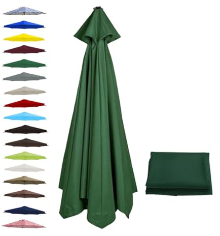 BEEGMA Replacement Parasol Canopy 2.0m 2.50m 2.70m 3.0m Canopy Replacement Top 6 Arms Patio Garden Beach Umbrella Canopy Cover(Color:Dark green,Size:2.70m/9FT)